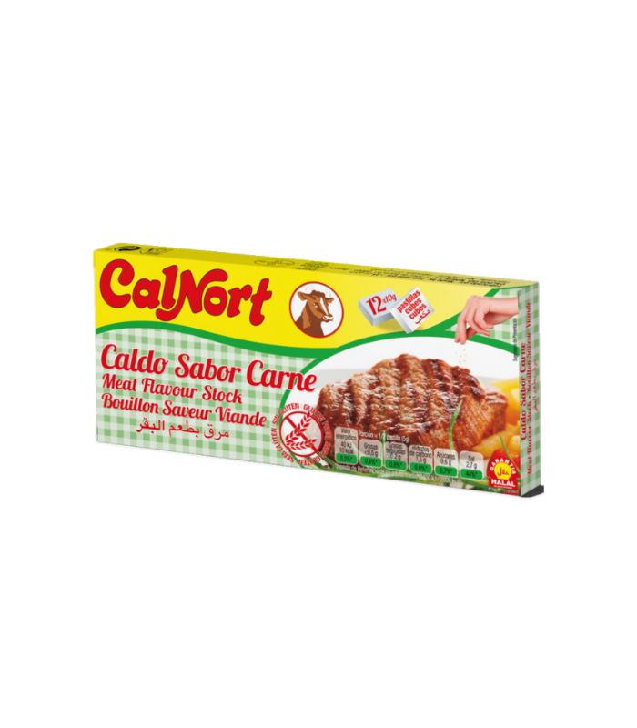 Ccarne-1.jpg Caldo de Carne Calnort (estuche 12 pastillas x 10g). - Imagen 1