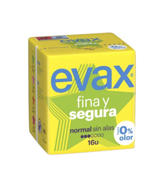 Compresas-1.jpg Compresas fina y segura normal sin alas Evax (16 U) - Imagen 1